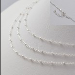 Zdjęcie - Gotowy łańcuszek ozdobny z oponkami diamentowanymi AG925 45cm