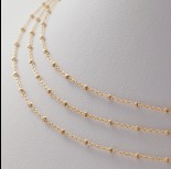 Zdjęcie - Łańcuszek ozdobny z oponkami diamentowanymi pozłacany AG925 75cm