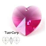 Zdjęcie - Swarovski heart 18mm fuchsia