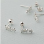 Zdjęcie - Kolczyki sztyfty trzy gwiazdki Ag925 12x4mm srebrny