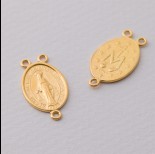 Zdjęcie - Rozgałężnik Matka Boska trzy oczka duży Ag925 pozłacany 23x13mm złoty
