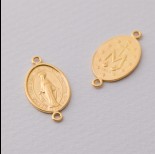 Zdjęcie - Rozgałężnik Matka Boska dwa oczka duży Ag925 pozłacany 23x13mm złoty
