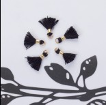 Zdjęcie - Mini chwosty w złotym okuciu czarny 10mm