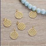 Zdjęcie - Srebrna zawieszka kwiat życia Ag925 pozłacany 13mm