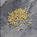Zdjęcie - Srebrny koralik kwiatek Ag925 pozłacany 3mm