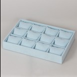 Zdjęcie - Ekspozytor welurowy z poduszkami 12 komorowy błękitny 5x35x25cm