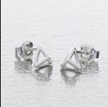 Zdjęcie - Srebrne trójkątne kolczyki 6mm, próba Ag925