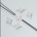 Zdjęcie - Łącznik z cyrkoniami kwiatek ag925 15x10mm