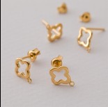 Zdjęcie - Kolczyki kwiatki wycięte z podwieszeniem Ag925 pozłacane 10x8mm złoty