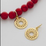 Zdjęcie - Srebrna zawieszka Ag 925 ornament wycięty z kóleczkiem pozłacany 14 mm