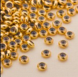 Zdjęcie - Zapięcie stoper z silikonem ze stali chirurgicznej 6x3mm złoty