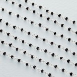 Zdjęcie - Łańcuch srebrny ag925 ze spinelem fasetowanym 2x1.5mm