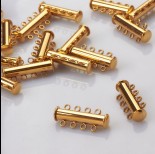 Zdjęcie - Zapięcie rozsuwane 4 sznurki ze stali chirurgicznej pozłacane 25mm