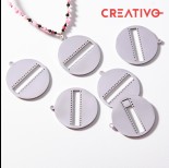 Zdjęcie - Baza do beadingu kółko z wyciętym prostokątem ze stali chirurgicznej 30mm