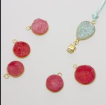 Zdjęcie - Agat druzy zawieszka w okuciu AG925 pozłacanym 11-14mm