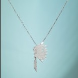 Zdjęcie - Srebrny rodowany naszyjnik warbonnet, próba Ag925 44cm