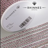 Zdjęcie - Taśma z kryształkami kolor srebrny amethyst rose 3mm
