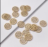 Zdjęcie - Zawieszka łącznik pozłacany ze stali chirurgicznej serwetka z serduszkami 18,4mm