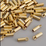 Zdjęcie - Końcówki do rzemieni i linek, Ag 925, pozłacane 2,5mm