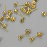 Zdjęcie - Srebrne kolczyki kulki z barankami, próba 925 pozłacane 4mm