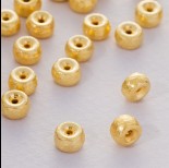 Zdjęcie - Srebrny koralik oponka wklęsła ag925 pozłacana 6x4mm