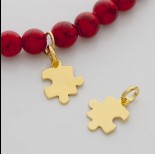 Zdjęcie - Srebrna zawieszka Ag 925 puzzel z kóleczkiem pozłacana 16 mm