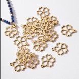 Zdjęcie - Zawieszka pozłacana ze stali chirurgicznej kwiatek 16,6mm