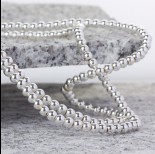 Zdjęcie - Hematyt kulki platerowane gładkie white silver 4mm