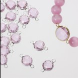 Zdjęcie - Przekładka w okuciu w srebrnym kolorze z dwoma oczkami rose 10mm