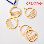 Zdjęcie - Baza do beadingu kółko ze stali chirurgicznej 4 rzędy 25mm pozłacana