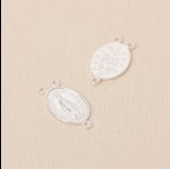 Zdjęcie - Srebrny łącznik Matka Boska z trzema oczkami AG925 23x13mm