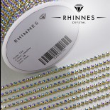 Zdjęcie - Taśma z kryształkami kolor złoty sapphire AB 2mm