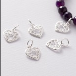 Zdjęcie - Srebrna zawieszka serce wycinane z kółeczkami, próba Ag925 15x13mm