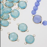 Zdjęcie - Przekładka w okuciu w złotym kolorze z dwoma oczkami opal laguna 14mm