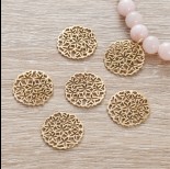Zdjęcie - Srebrna, pozłacana zawieszka ażurowe kwiatki, próba Ag925 19,5mm
