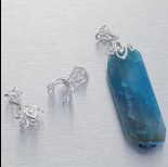 Zdjęcie - Srebrna krawatka sztyft z podwieszeniem, Ag925 26x15.5mm