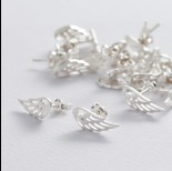 Zdjęcie - Srebrne kolczyki skrzydła, próba Ag925 14.5x6mm