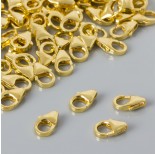Zdjęcie - Srebrne zapięcie karabińczyk NTC1 próba 925, pozłacane 8,2mm