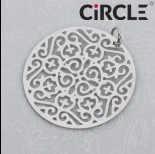 Zdjęcie - Zawieszka okrągła ornament stal chirurgiczna z kółeczkiem 30mm