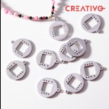 Zdjęcie - Baza do beadingu kółko z wyciętym kwadratem ze stali chirurgicznej 14,9mm