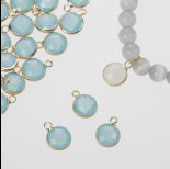 Zdjęcie - Zawieszka w okuciu w złotym kolorze z jednym oczkiem opal laguna 10mm