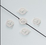 Zdjęcie - Łącznik z cyrkoniami kółko ag925 9x14mm