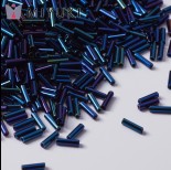 Zdjęcie - Koraliki Miyuki Bugles #2 6 mm Metallic Dk Blue Iris