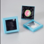 Zdjęcie - Błękitne pudełko z okienkiem 9x9cm