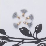 Zdjęcie - Mini chwosty w złotym okuciu szary 10mm