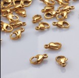 Zdjęcie - Zapięcie karabińczyk ze stali chirurgicznej pozłacane 13mm