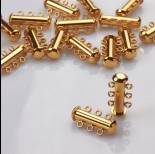 Zdjęcie - Zapięcie rozsuwane 3 sznurki ze stali chirurgicznej pozłacane 20mm