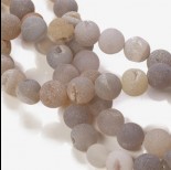 Zdjęcie - Agat druzy kulka matowa szara 12mm
