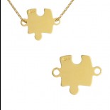 Zdjęcie - Srebrny łącznik puzzel, Ag 925, 16mm pozłacana