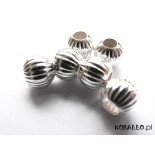 Zdjęcie - Kulki srebrne pasiaki, próba Ag925 4mm